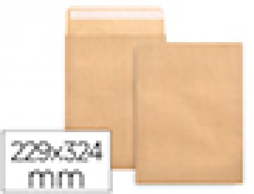 Envelope liderpapel n.7 bolsa kraft din c4 229x324 mm tira de silicone pack de 25 unidades , Liderpapel , 58645 , 8423473586451